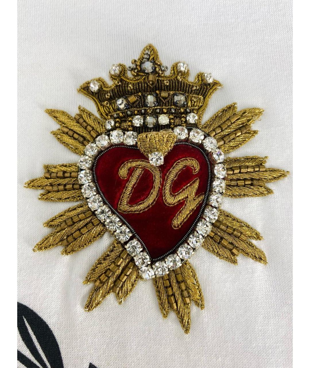 DOLCE&GABBANA Белая хлопковая футболка, фото 4