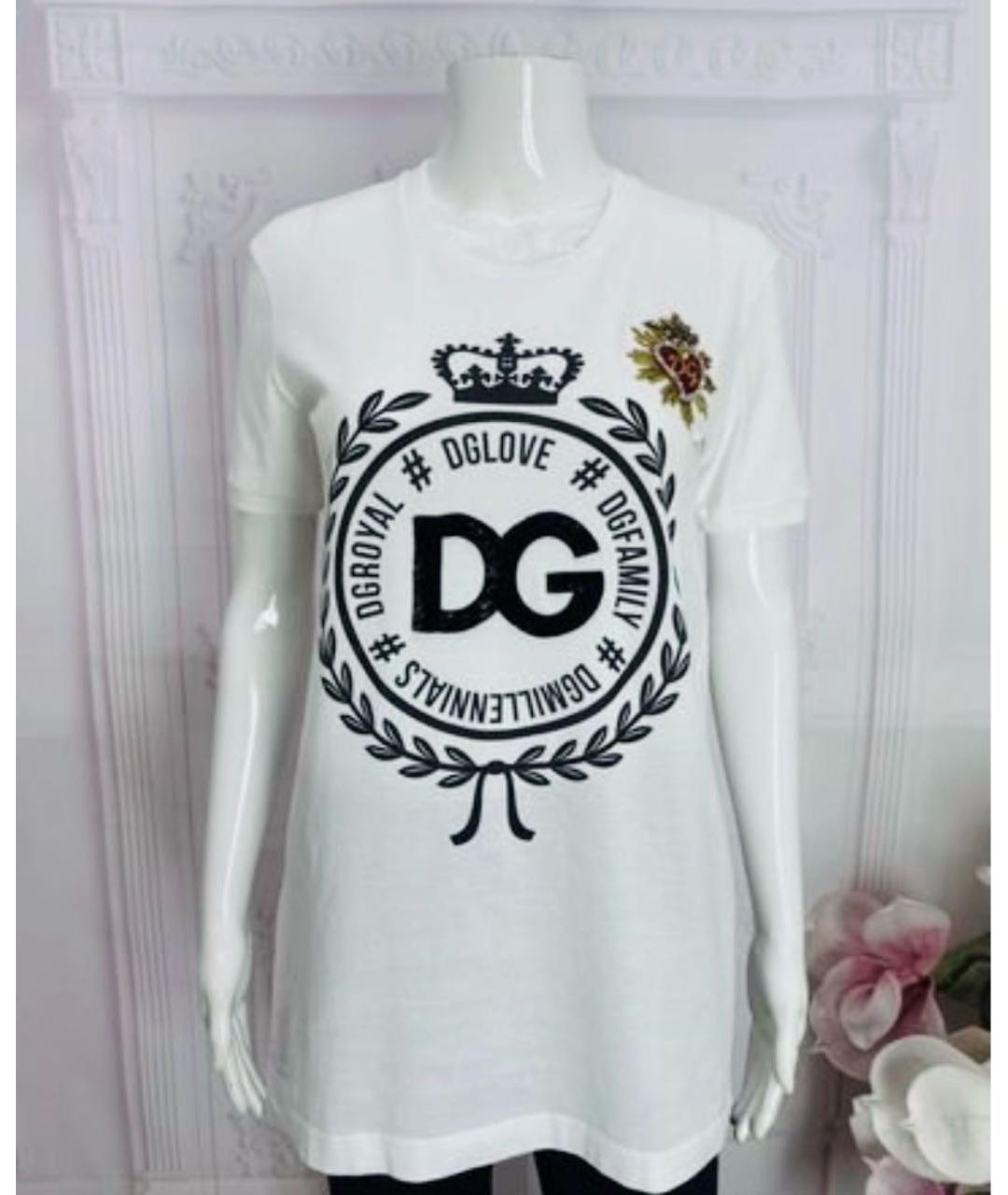 DOLCE&GABBANA Белая хлопковая футболка, фото 8