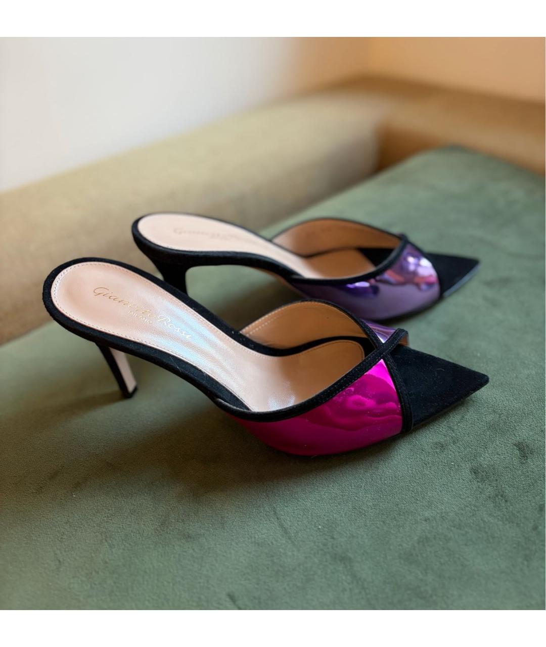 GIANVITO ROSSI Черные замшевые мюли, фото 8