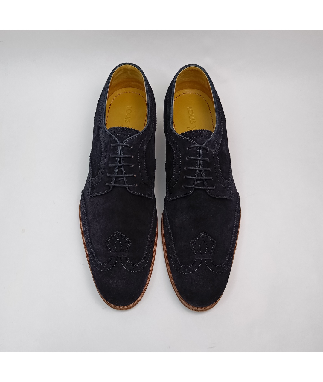 LOUIS VUITTON PRE-OWNED Темно-синие замшевые туфли, фото 5