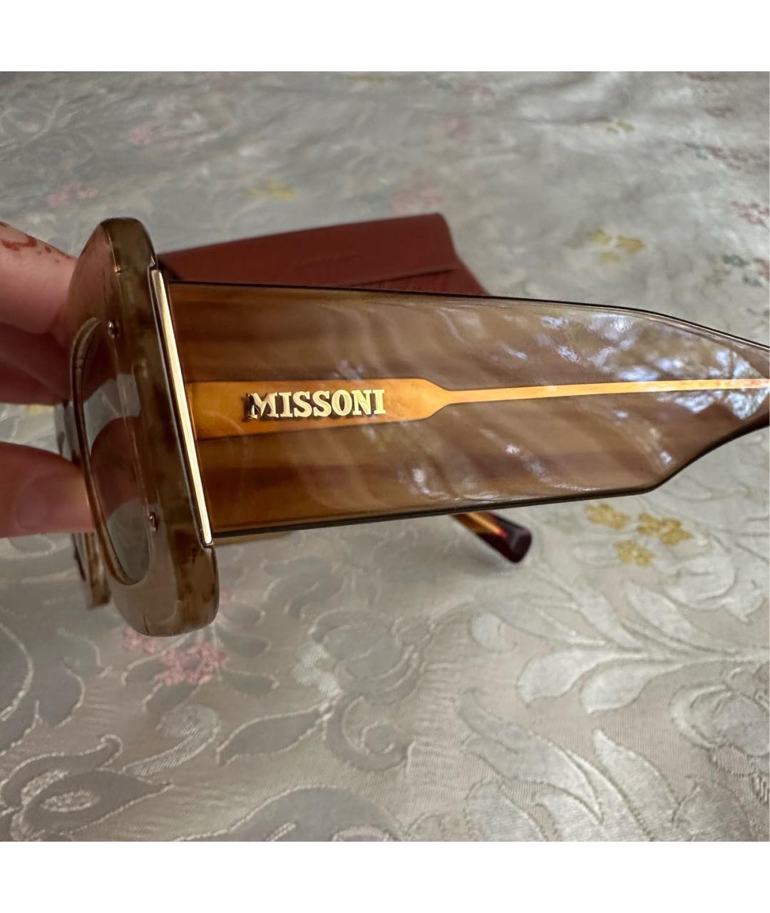 MISSONI Коричневые пластиковые солнцезащитные очки, фото 3