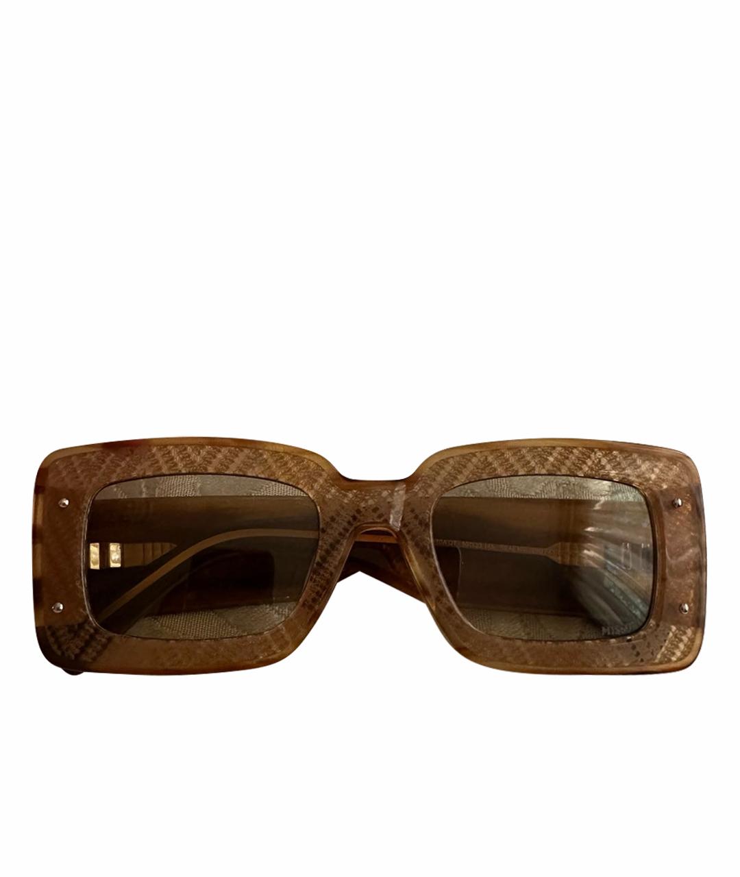 MISSONI Коричневые пластиковые солнцезащитные очки, фото 1