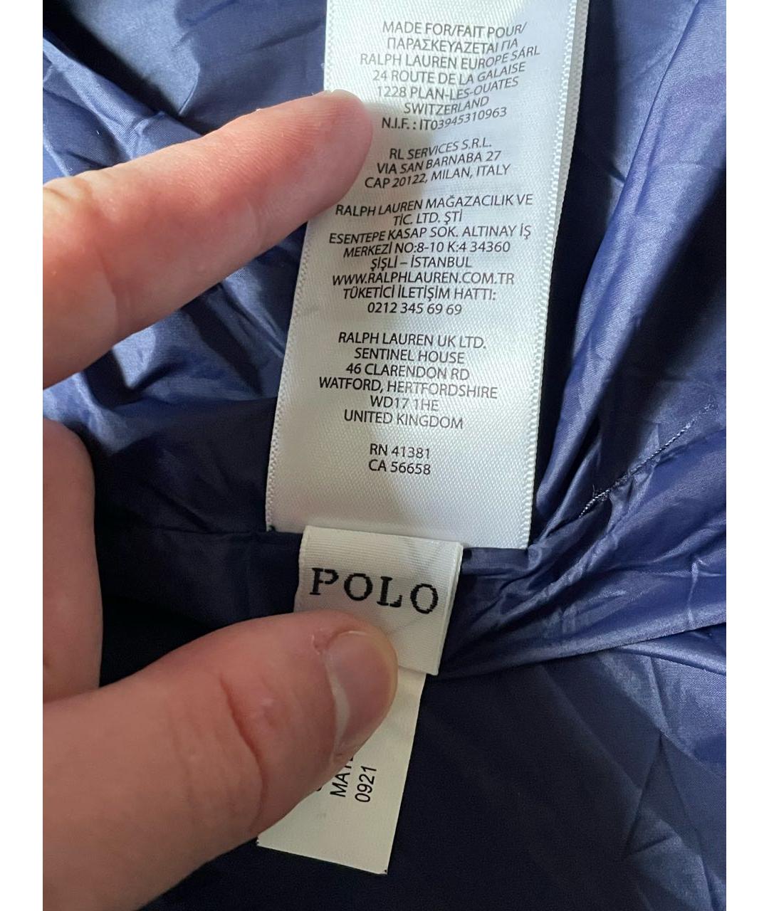 POLO RALPH LAUREN Темно-синяя полиэстеровая куртка, фото 7