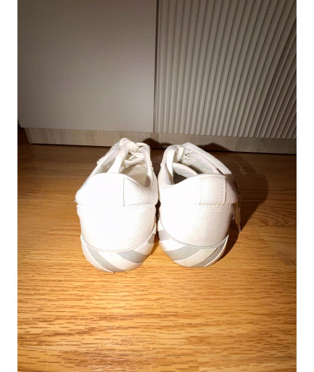 OFF-WHITE Белые текстильные низкие кроссовки / кеды, фото 4