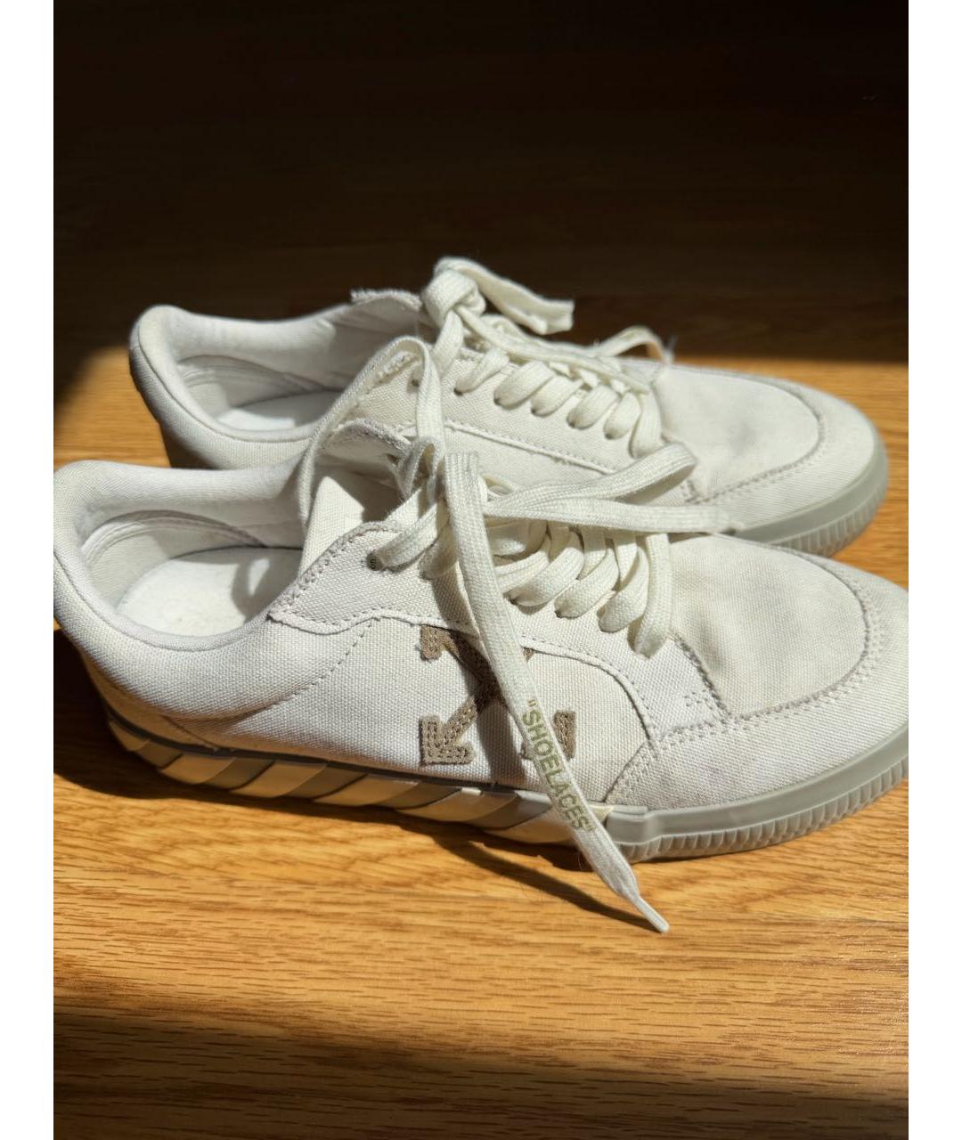 OFF-WHITE Белые текстильные низкие кроссовки / кеды, фото 5