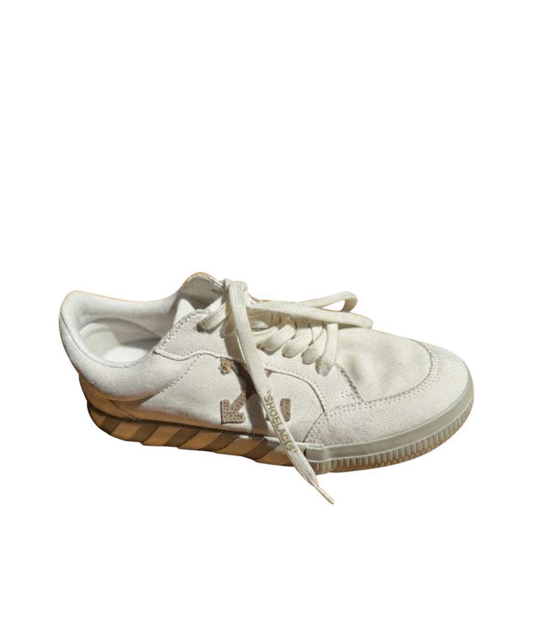 OFF-WHITE Белые текстильные низкие кроссовки / кеды, фото 1