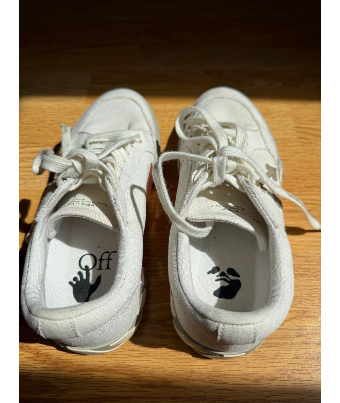 OFF-WHITE Белые текстильные низкие кроссовки / кеды, фото 3