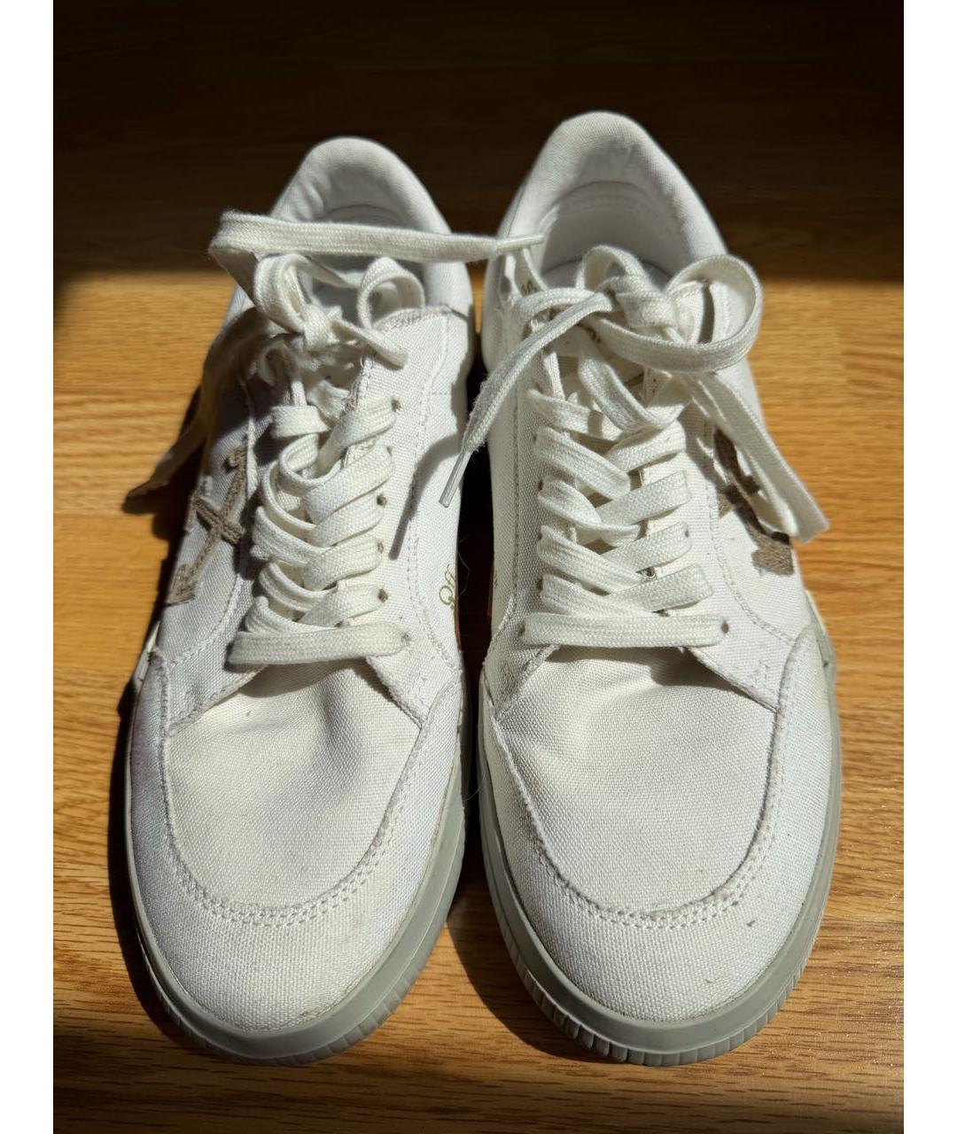 OFF-WHITE Белые текстильные низкие кроссовки / кеды, фото 2