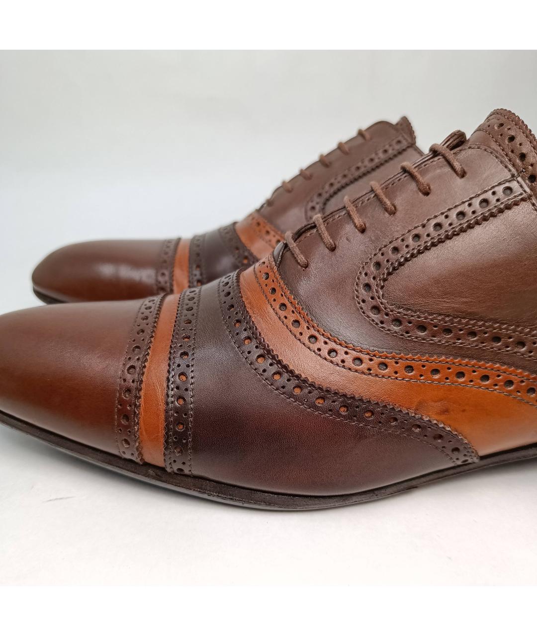 LOUIS VUITTON PRE-OWNED Коричневые кожаные туфли, фото 9