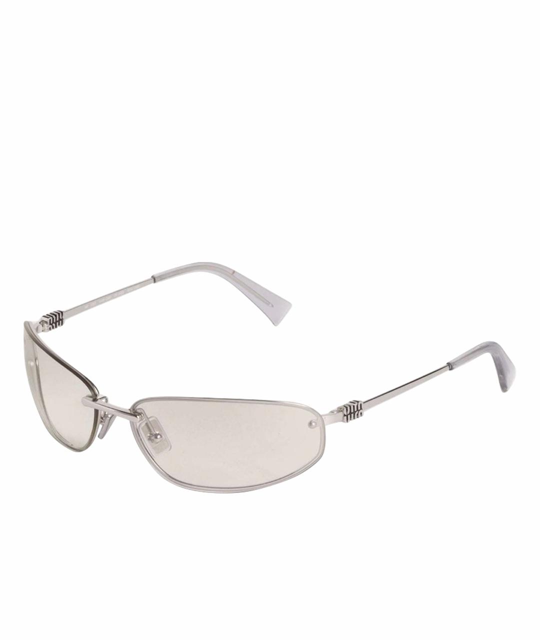 MIU MIU Серебряные металлические солнцезащитные очки, фото 1