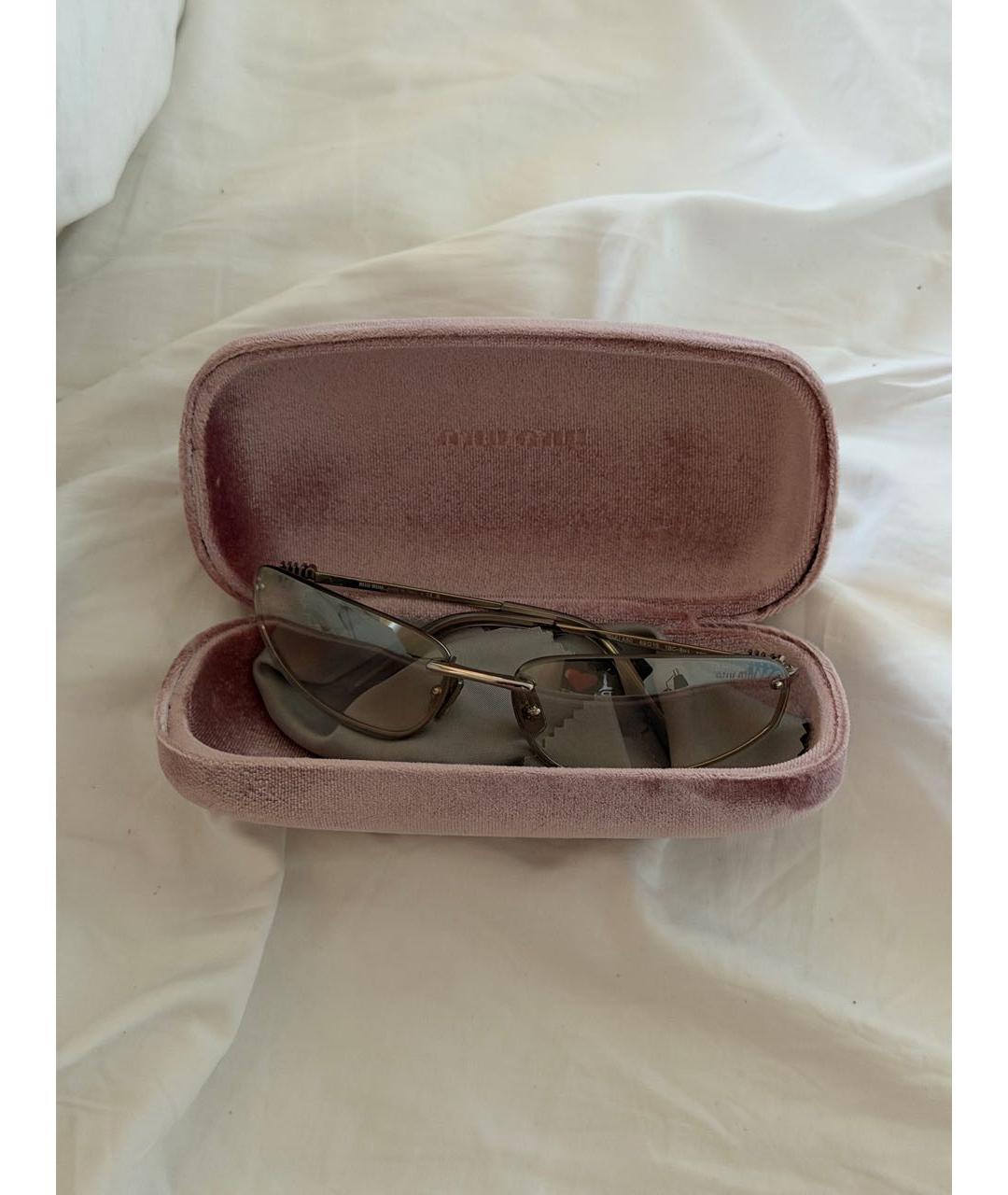 MIU MIU Серебряные металлические солнцезащитные очки, фото 4