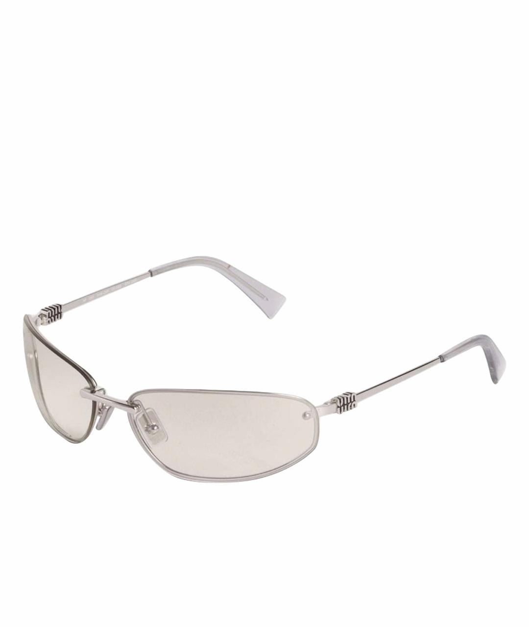 MIU MIU Серебряные металлические солнцезащитные очки, фото 5