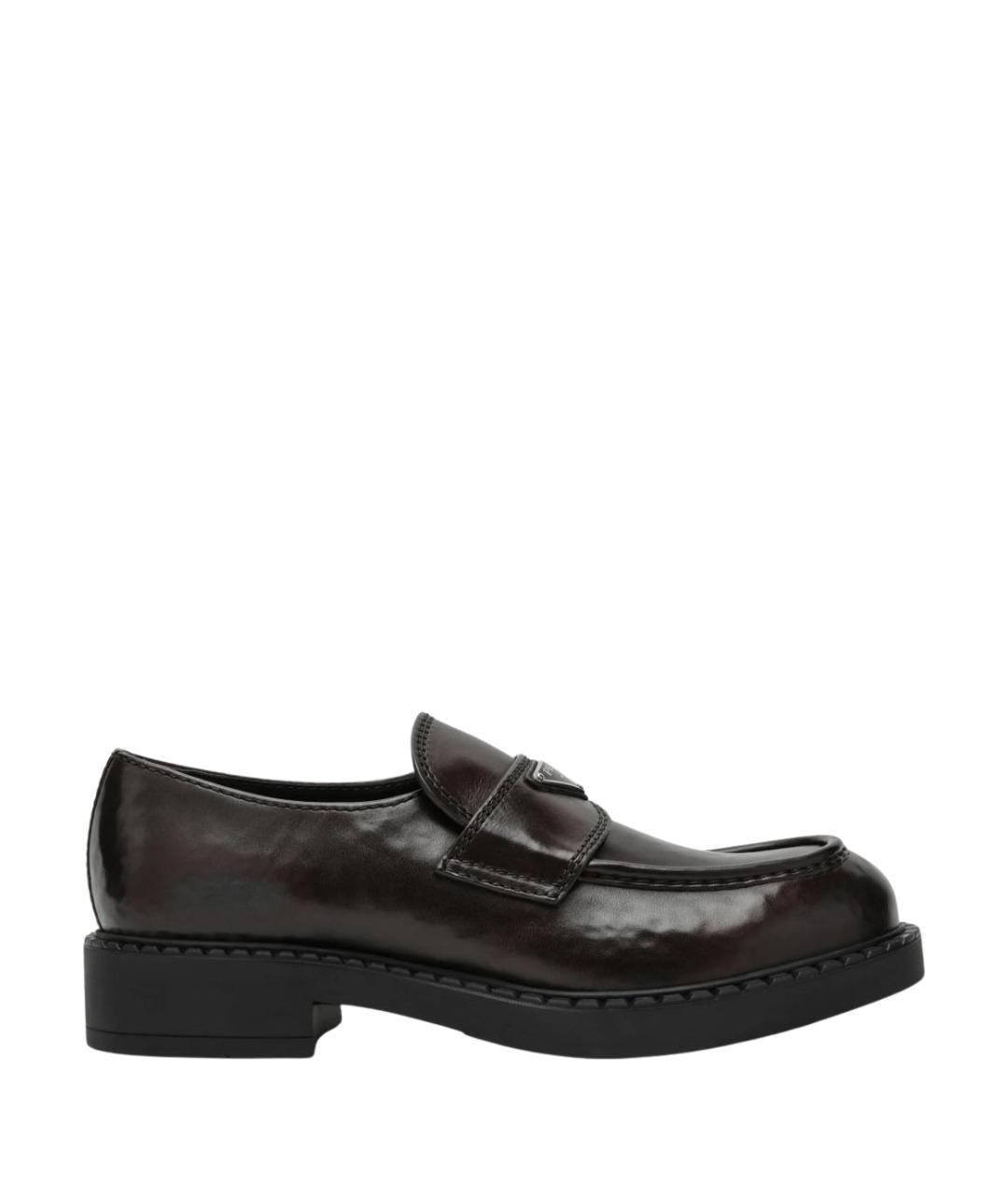PRADA Коричневые кожаные лоферы, фото 1