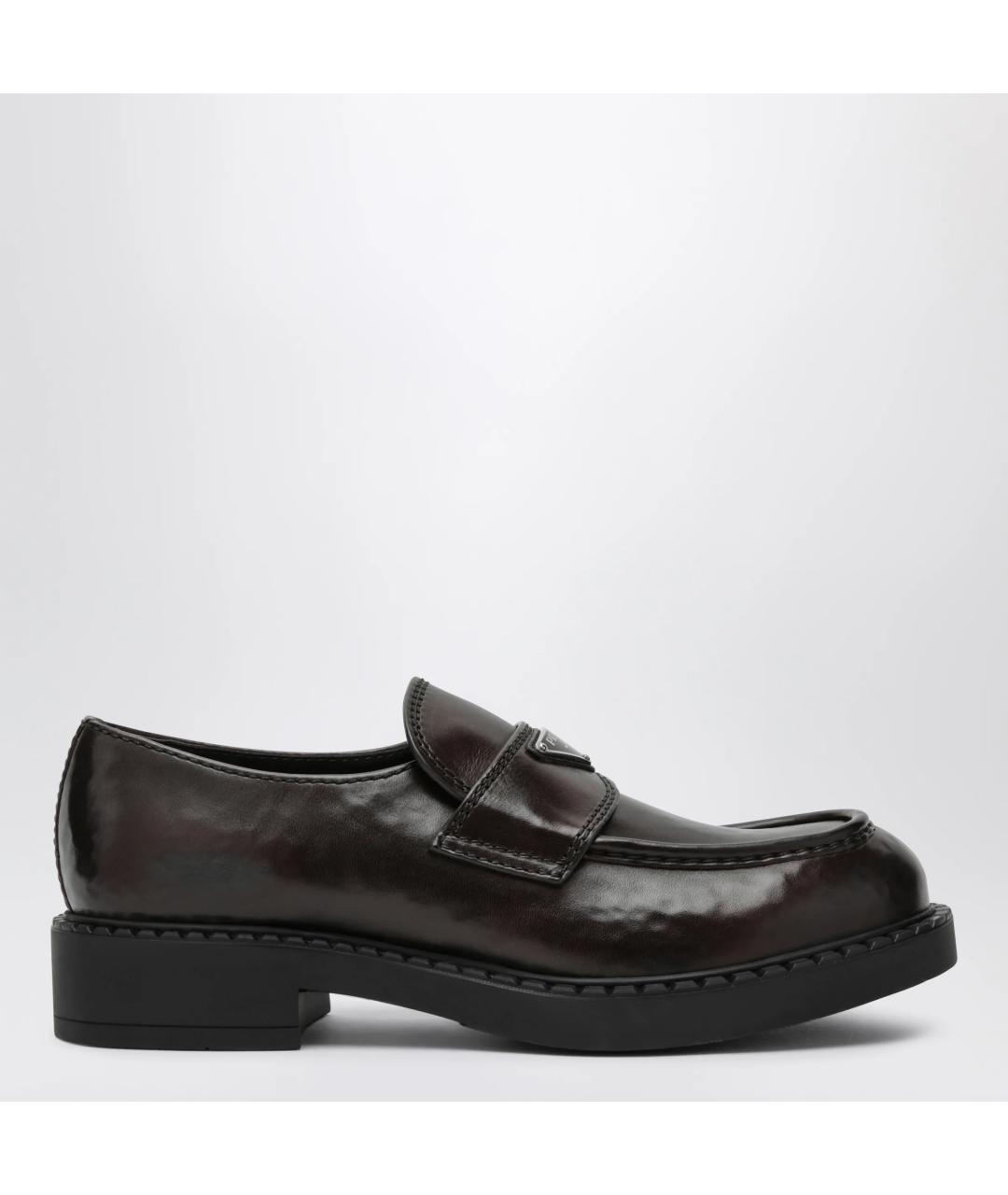 PRADA Коричневые кожаные лоферы, фото 3