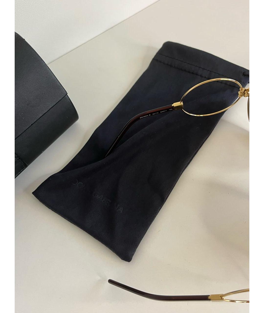 DOLCE&GABBANA Золотые металлические солнцезащитные очки, фото 6