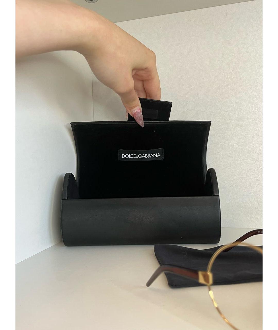 DOLCE&GABBANA Золотые металлические солнцезащитные очки, фото 5