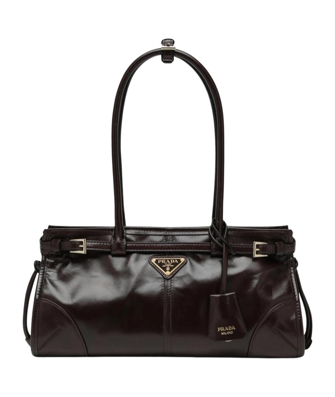 PRADA Коричневая кожаная сумка через плечо, фото 1