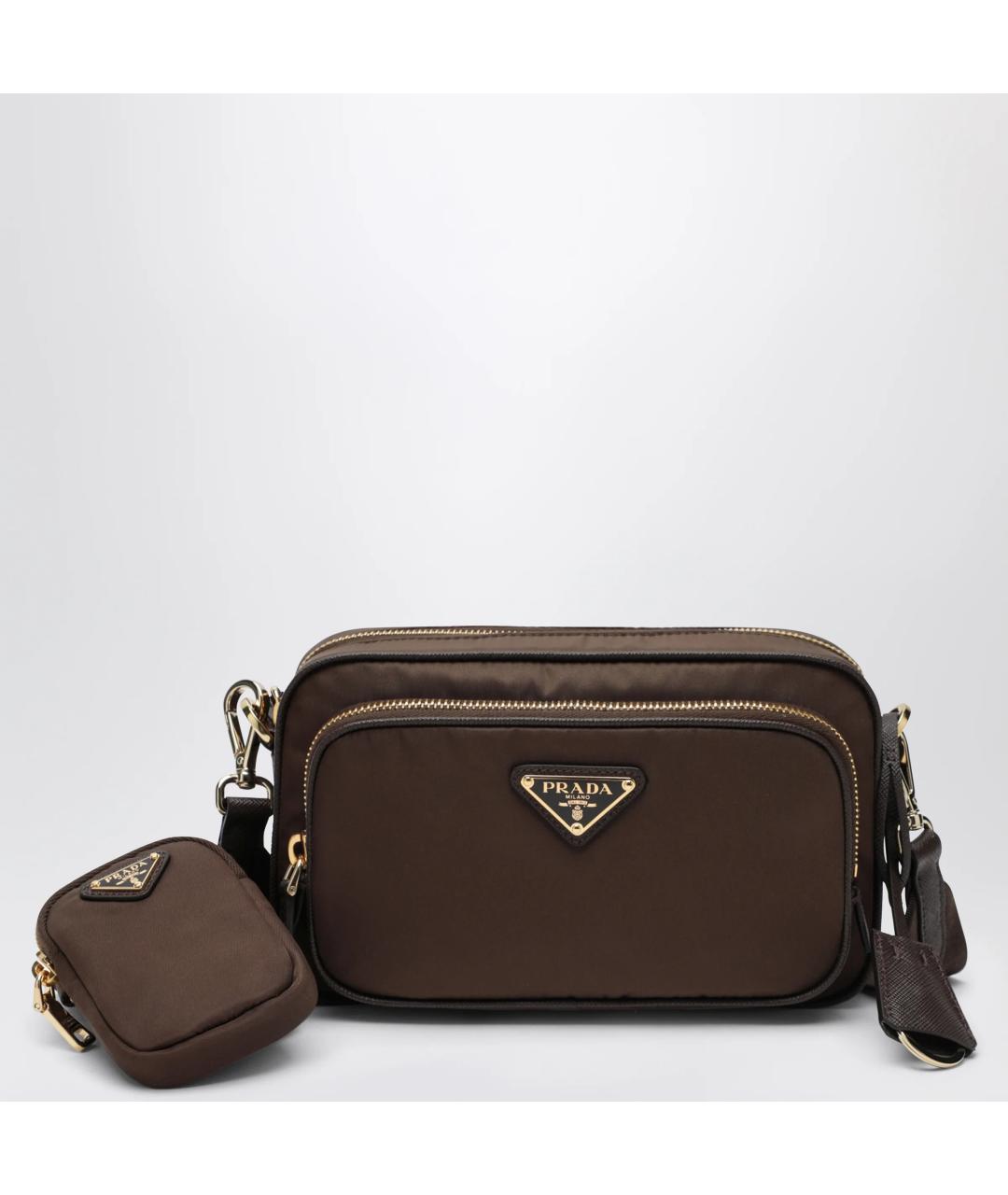 PRADA Коричневая нейлоновая сумка через плечо, фото 3