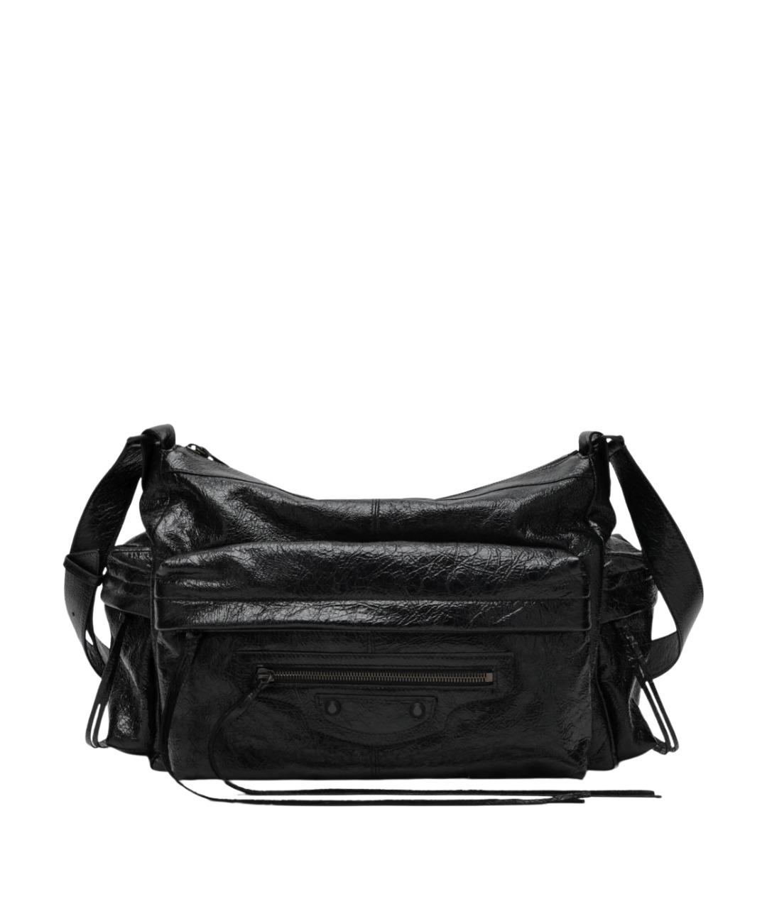 BALENCIAGA Черная кожаная сумка на плечо, фото 1