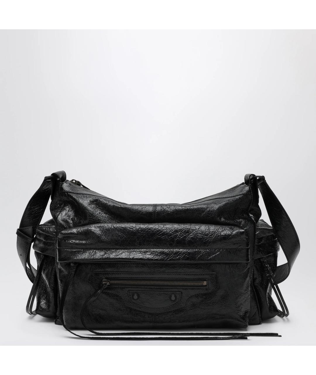 BALENCIAGA Черная кожаная сумка на плечо, фото 3