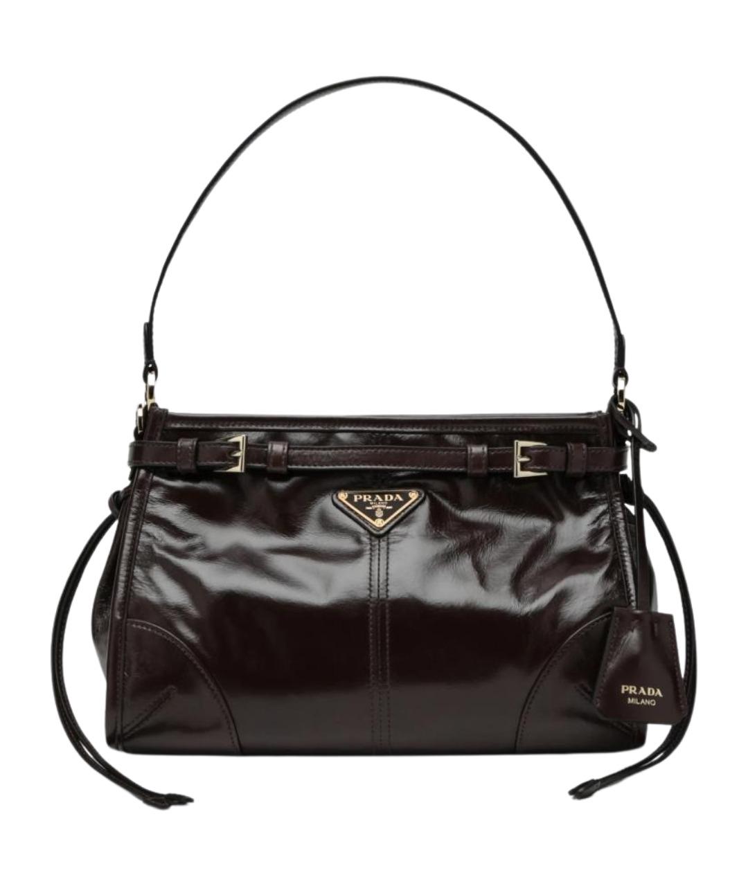 PRADA Коричневая кожаная сумка через плечо, фото 1