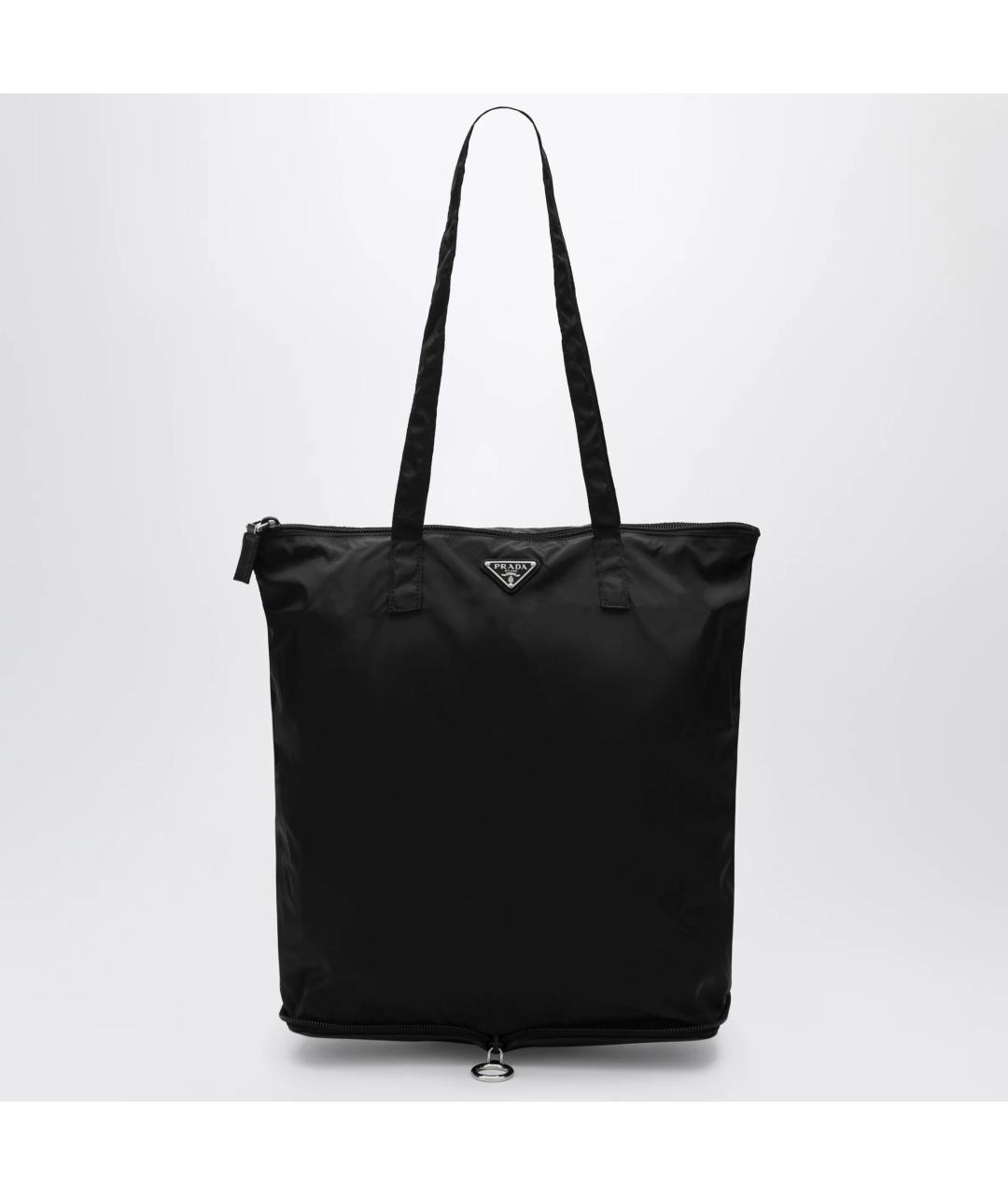 PRADA Черная нейлоновая сумка тоут, фото 3