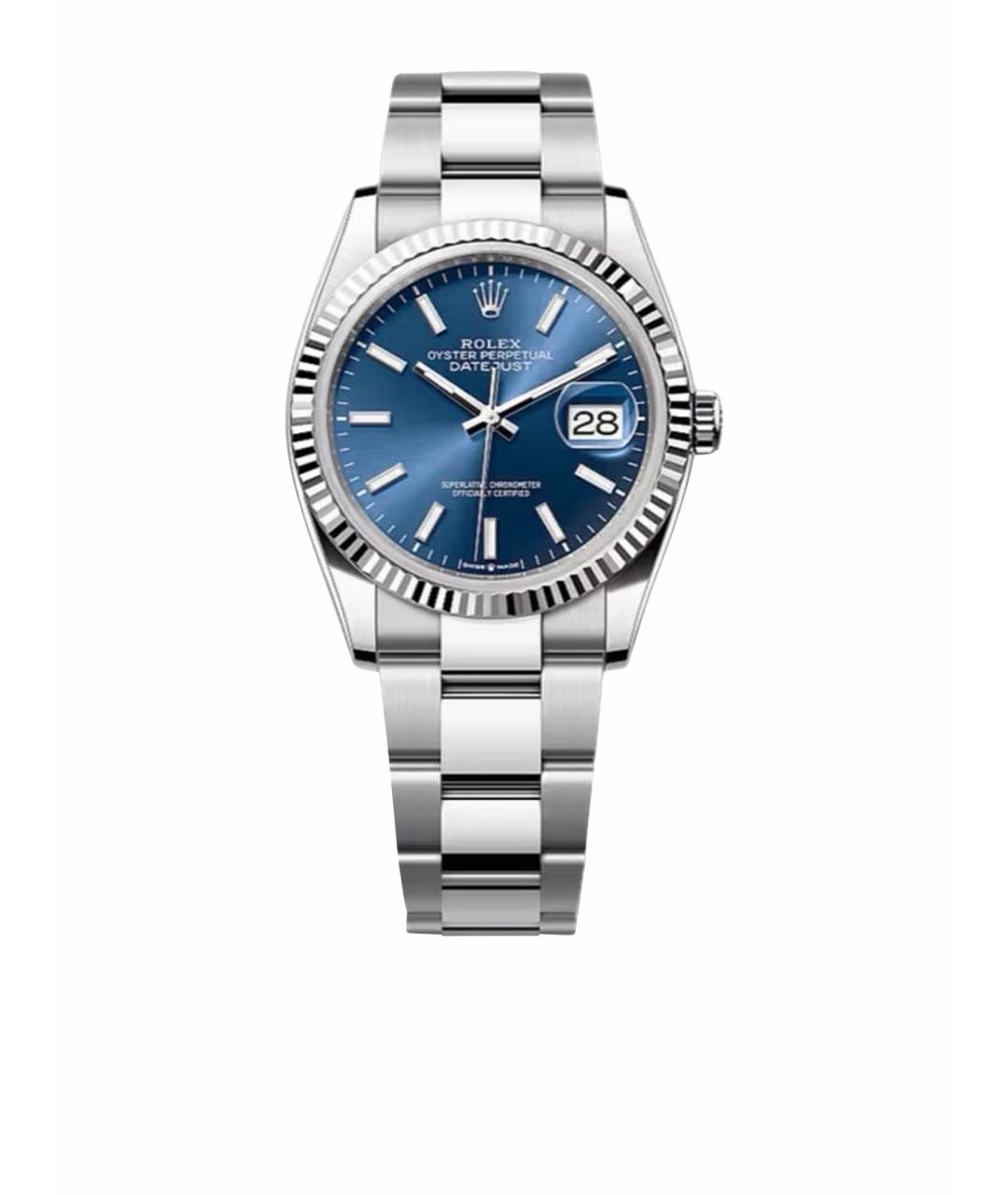 ROLEX Синие часы из белого золота, фото 1