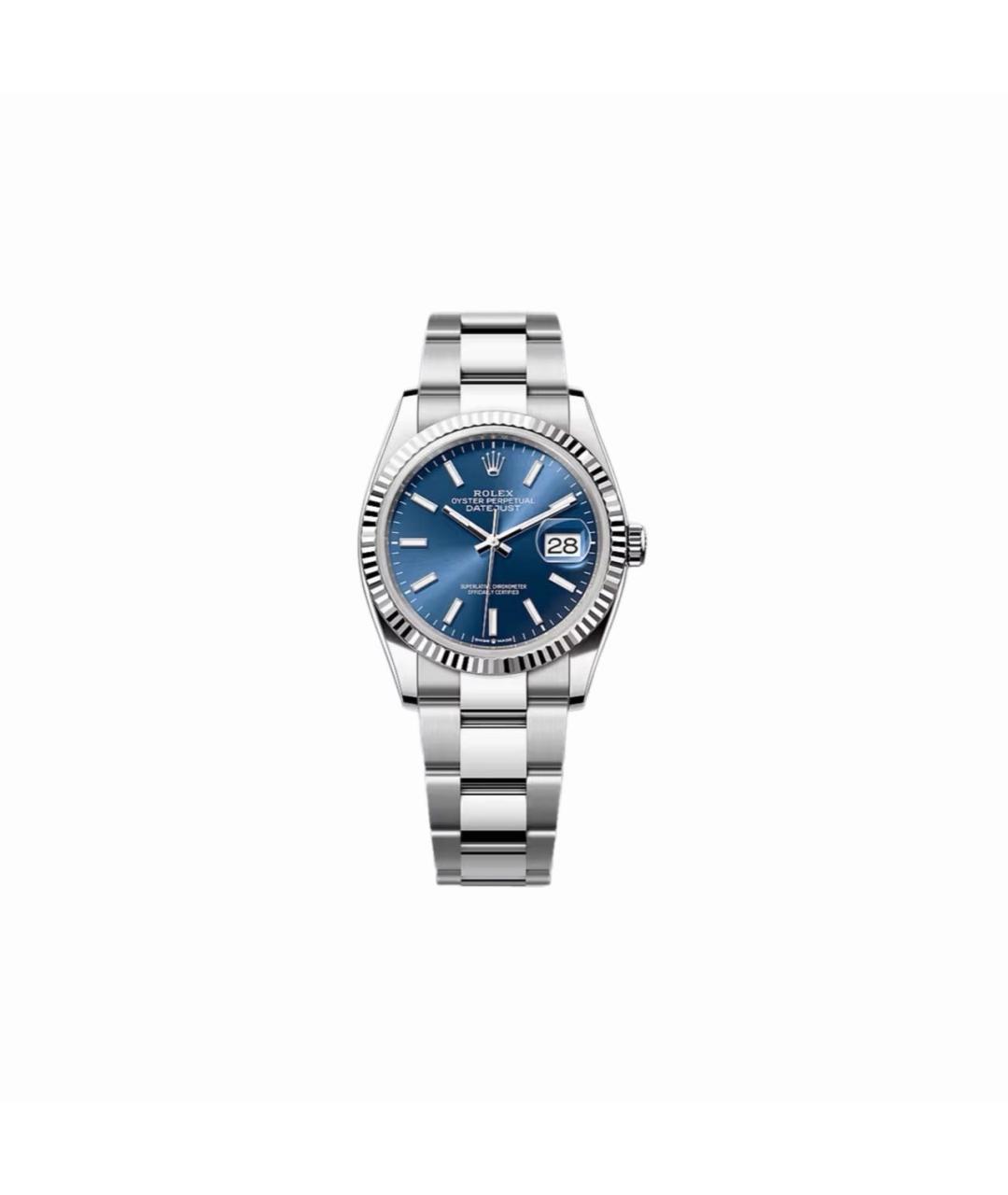 ROLEX Синие часы из белого золота, фото 3