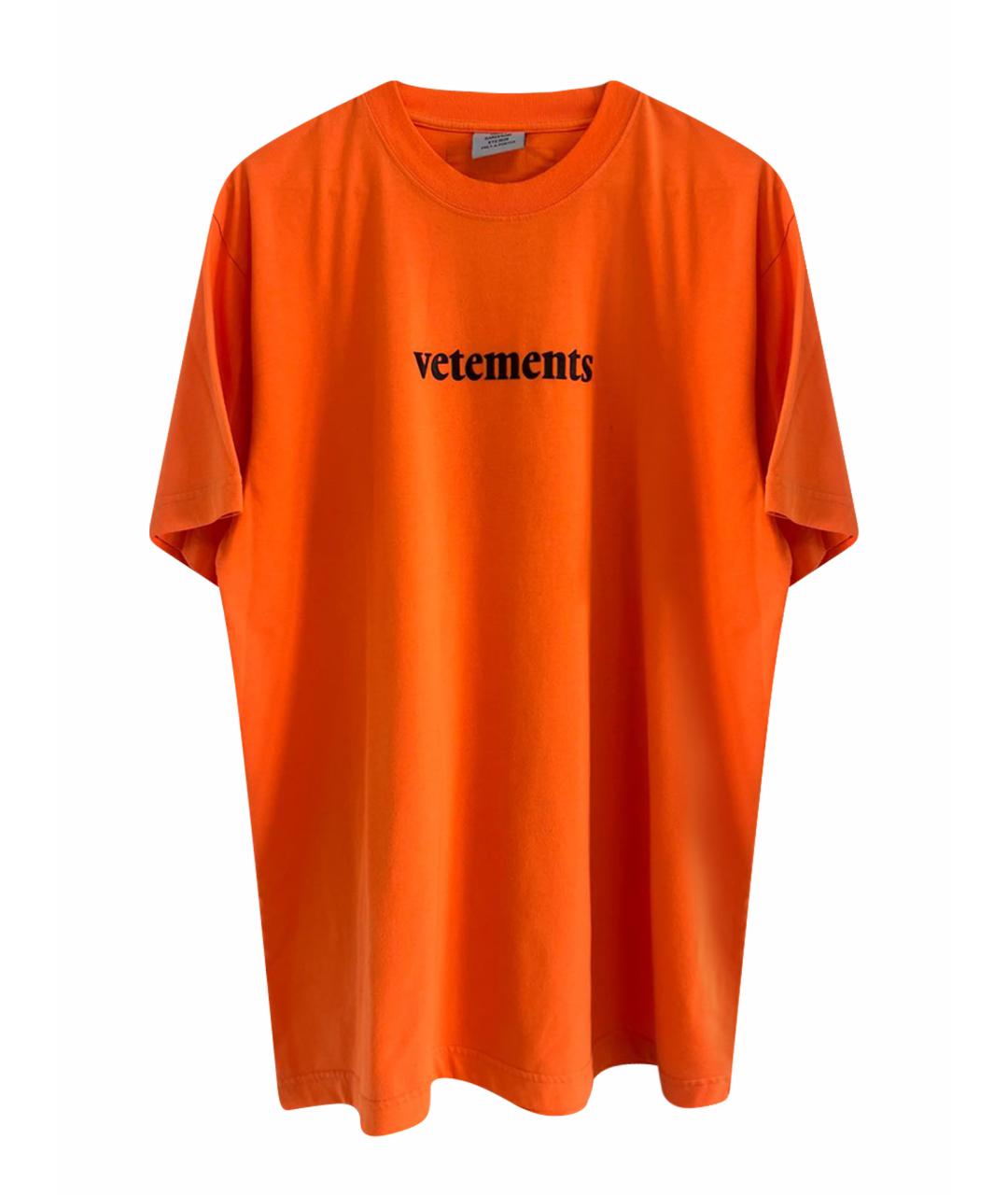 VETEMENTS Оранжевая футболка, фото 1