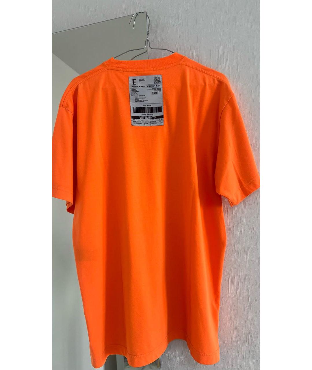 VETEMENTS Оранжевая футболка, фото 2