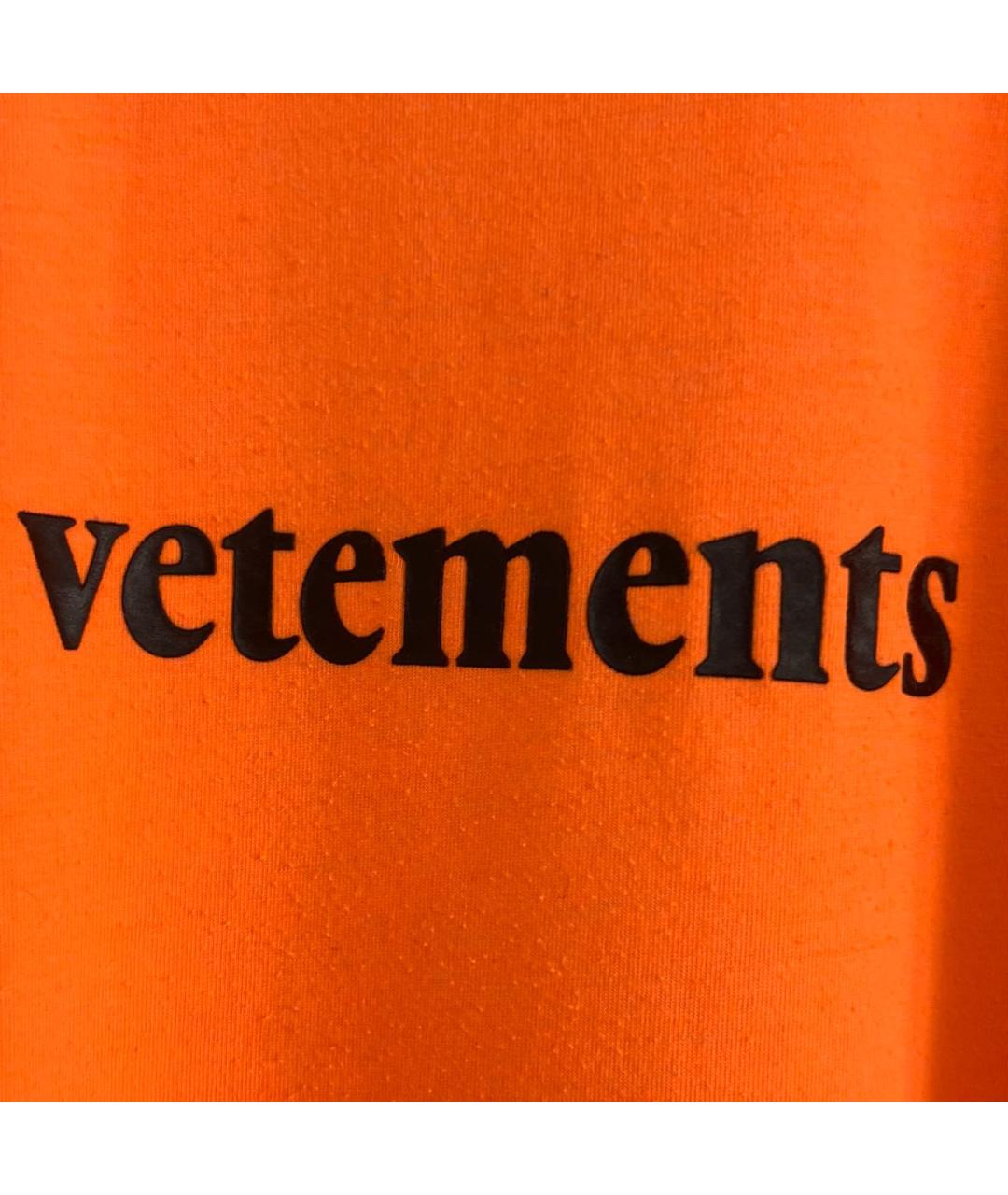 VETEMENTS Оранжевая футболка, фото 4