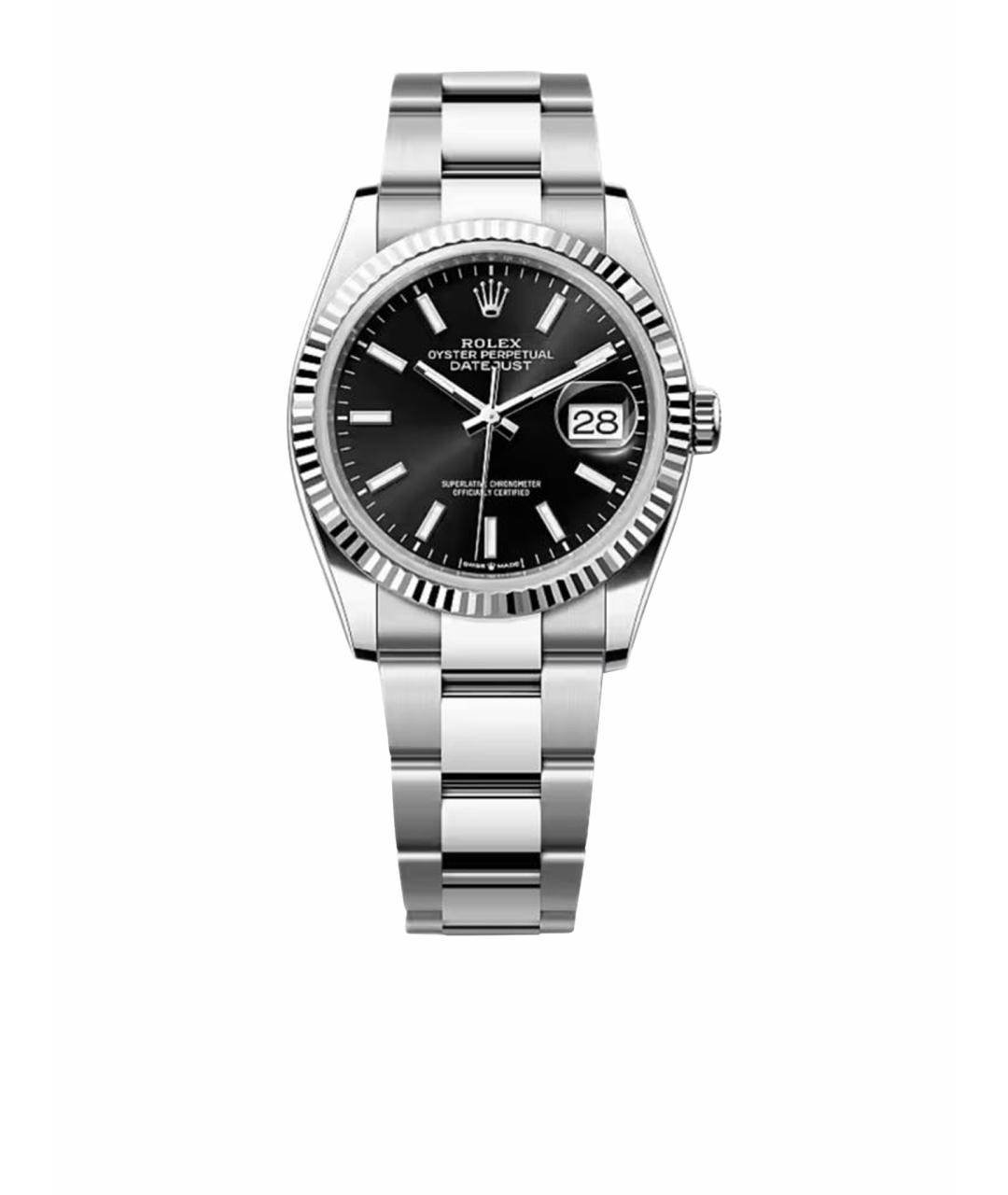 ROLEX Черные часы из белого золота, фото 1