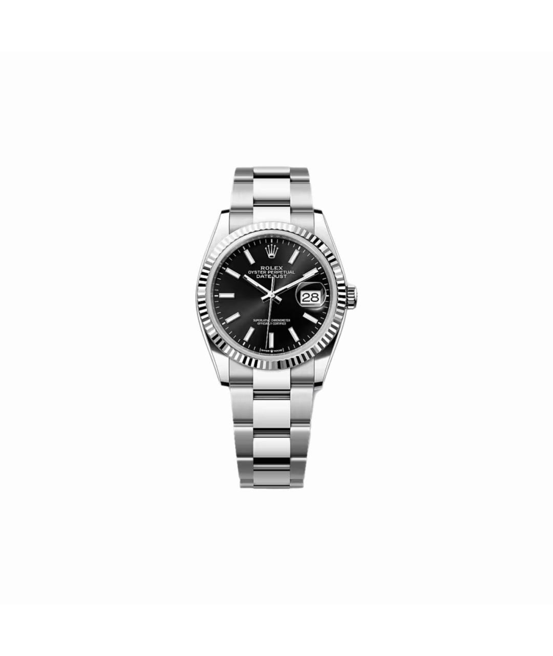 ROLEX Черные часы из белого золота, фото 3