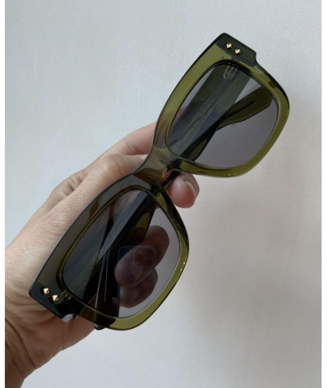 GUCCI Зеленые пластиковые солнцезащитные очки, фото 5