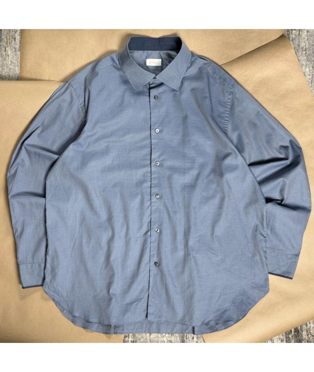 BRIONI Голубая хлопковая классическая рубашка, фото 9