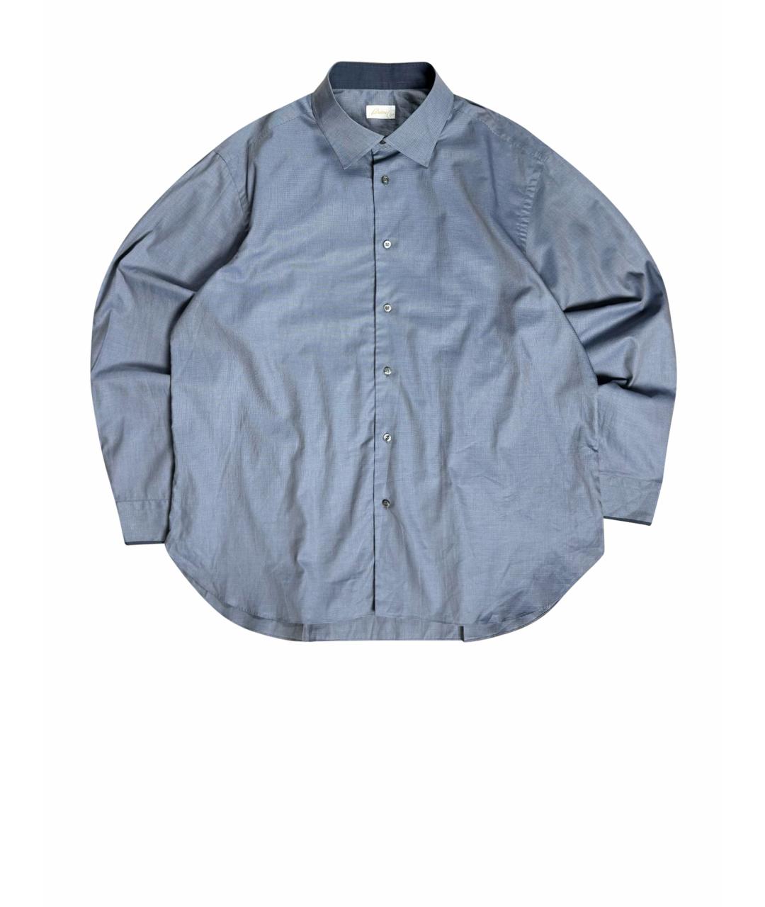 BRIONI Голубая хлопковая классическая рубашка, фото 1