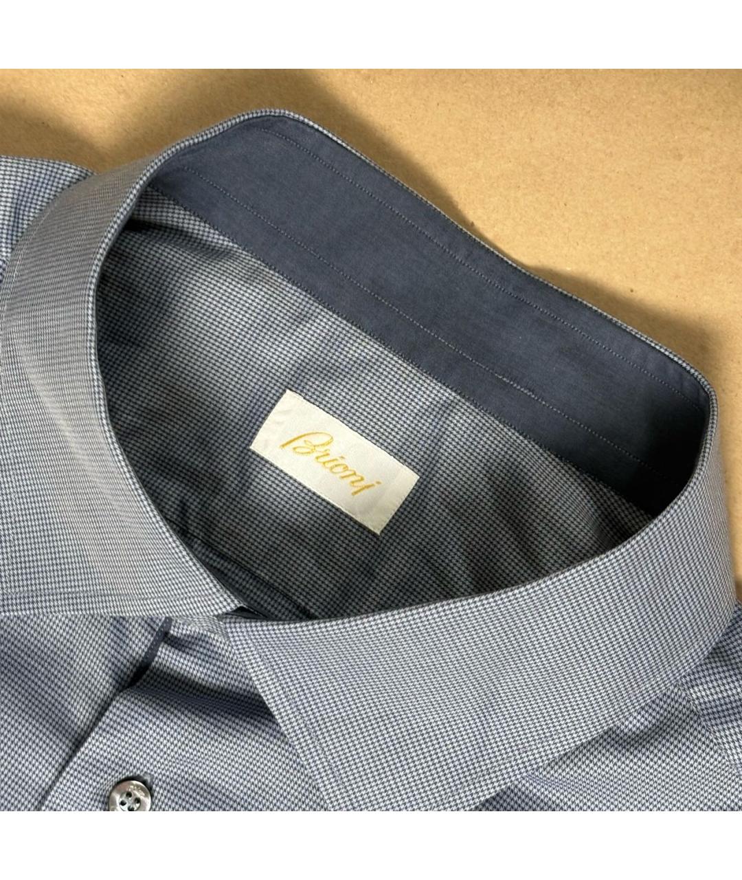 BRIONI Голубая хлопковая классическая рубашка, фото 5