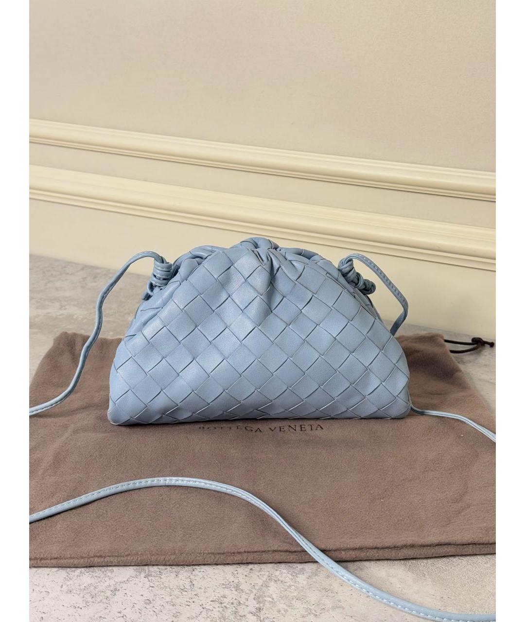 BOTTEGA VENETA Голубая кожаная сумка через плечо, фото 9