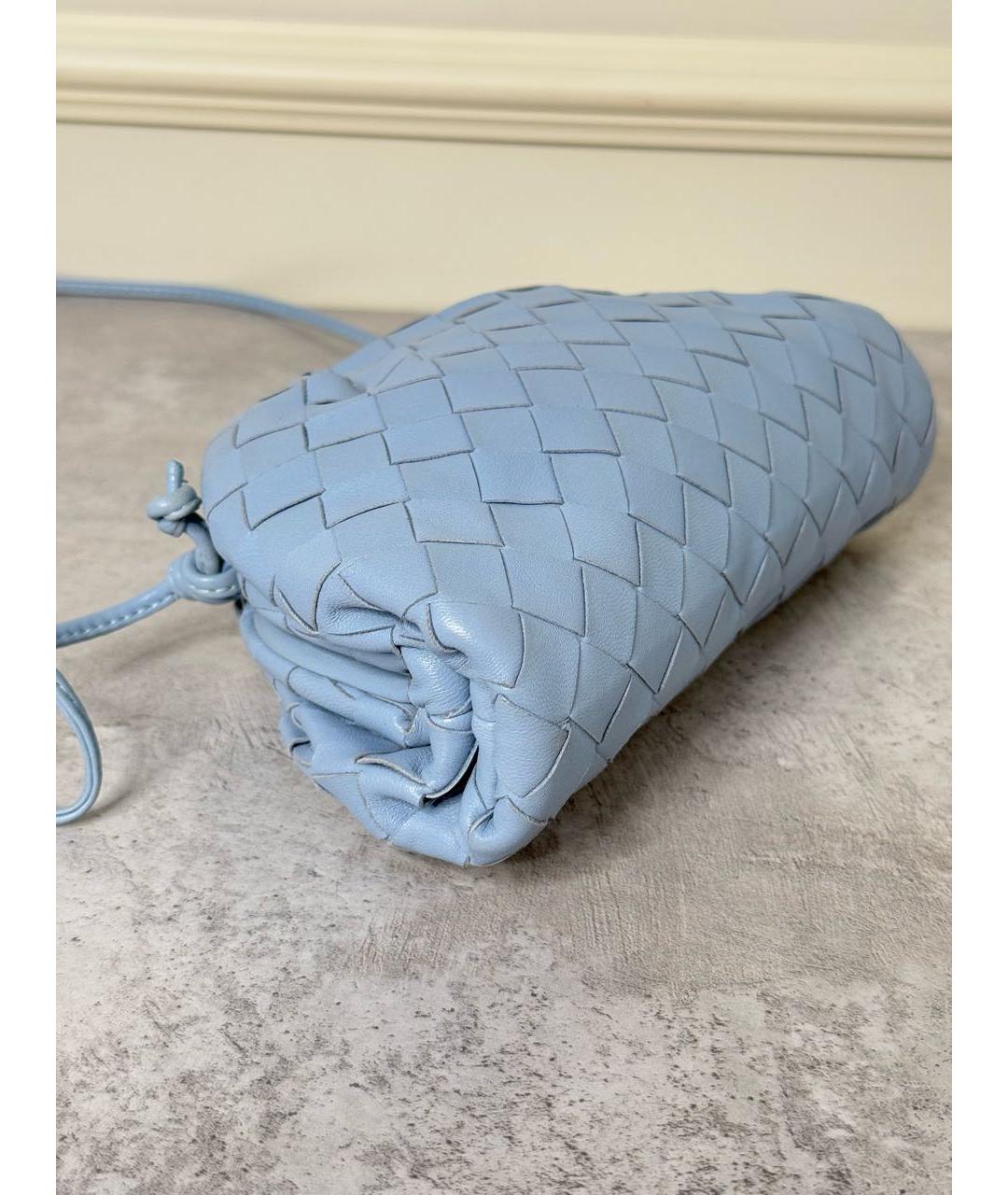BOTTEGA VENETA Голубая кожаная сумка через плечо, фото 8