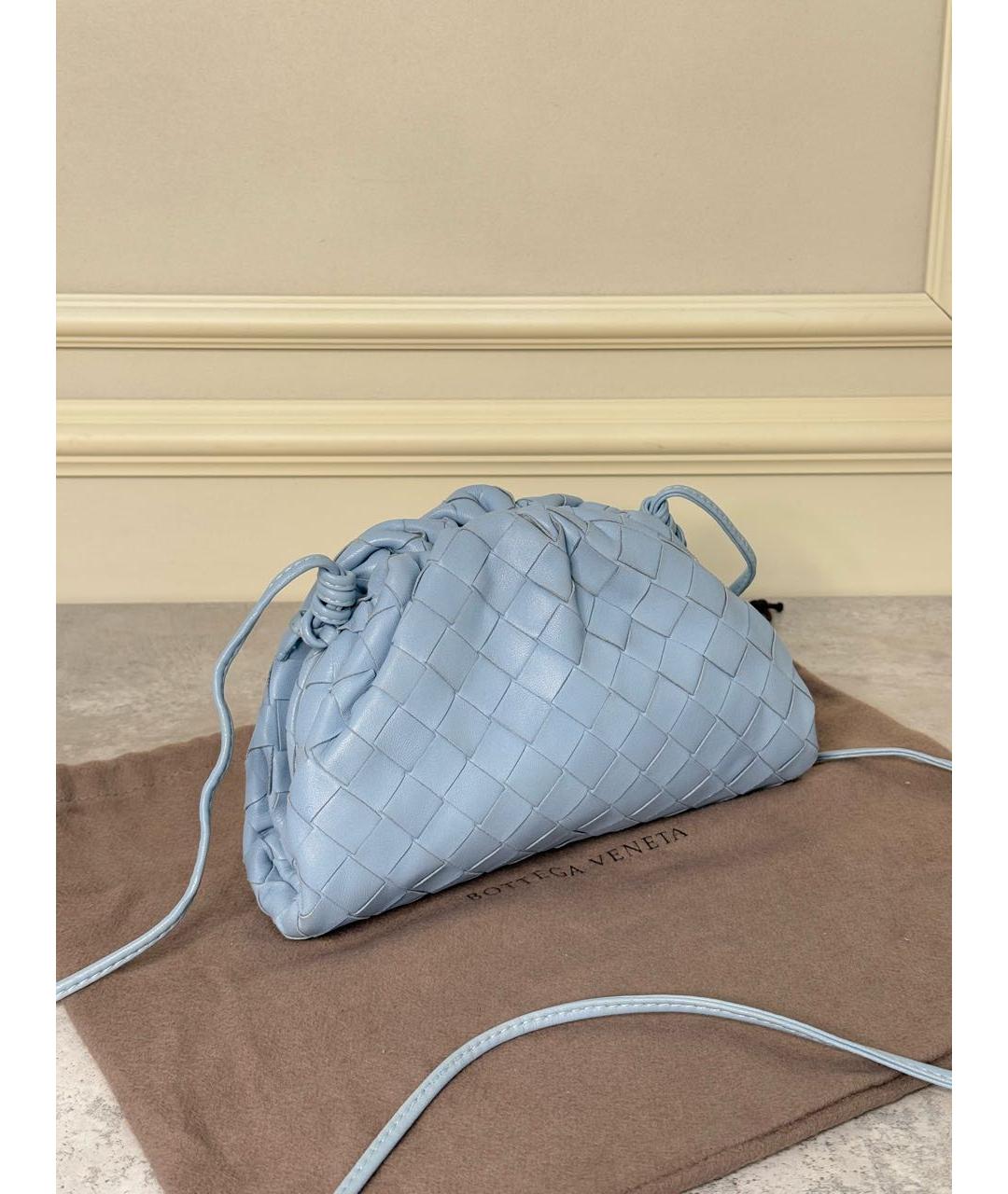BOTTEGA VENETA Голубая кожаная сумка через плечо, фото 2