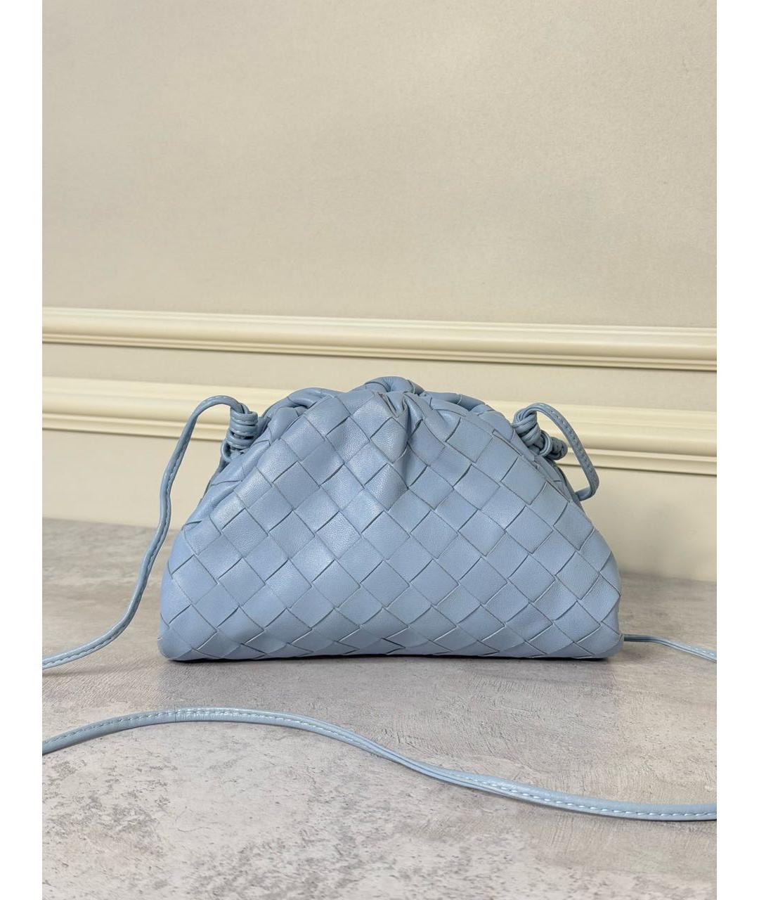BOTTEGA VENETA Голубая кожаная сумка через плечо, фото 3