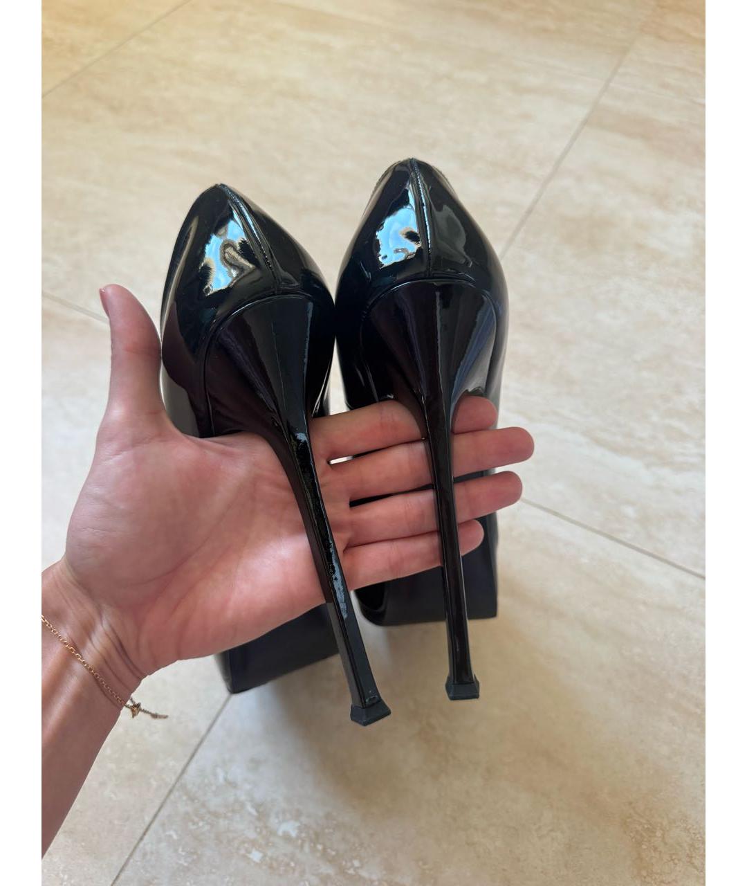 SAINT LAURENT Черные туфли из лакированной кожи, фото 3
