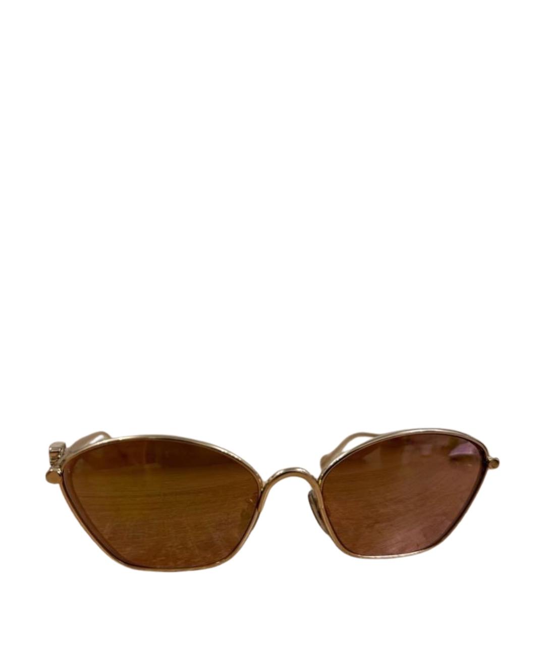 LOEWE Золотые металлические солнцезащитные очки, фото 1