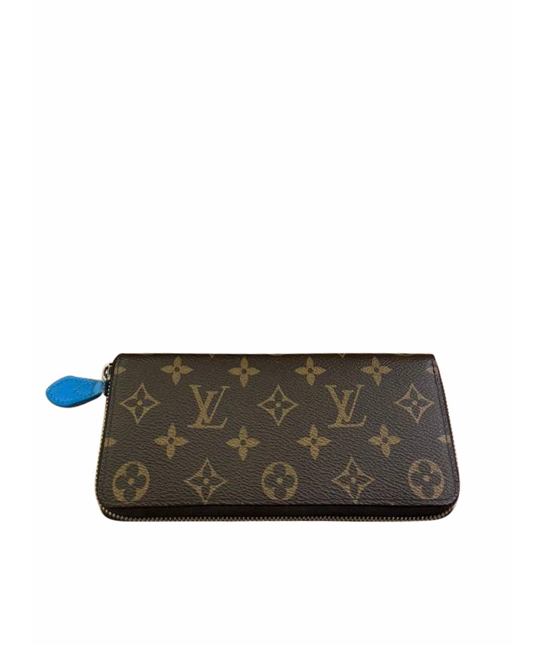 LOUIS VUITTON Коричневый кожаный кошелек, фото 1