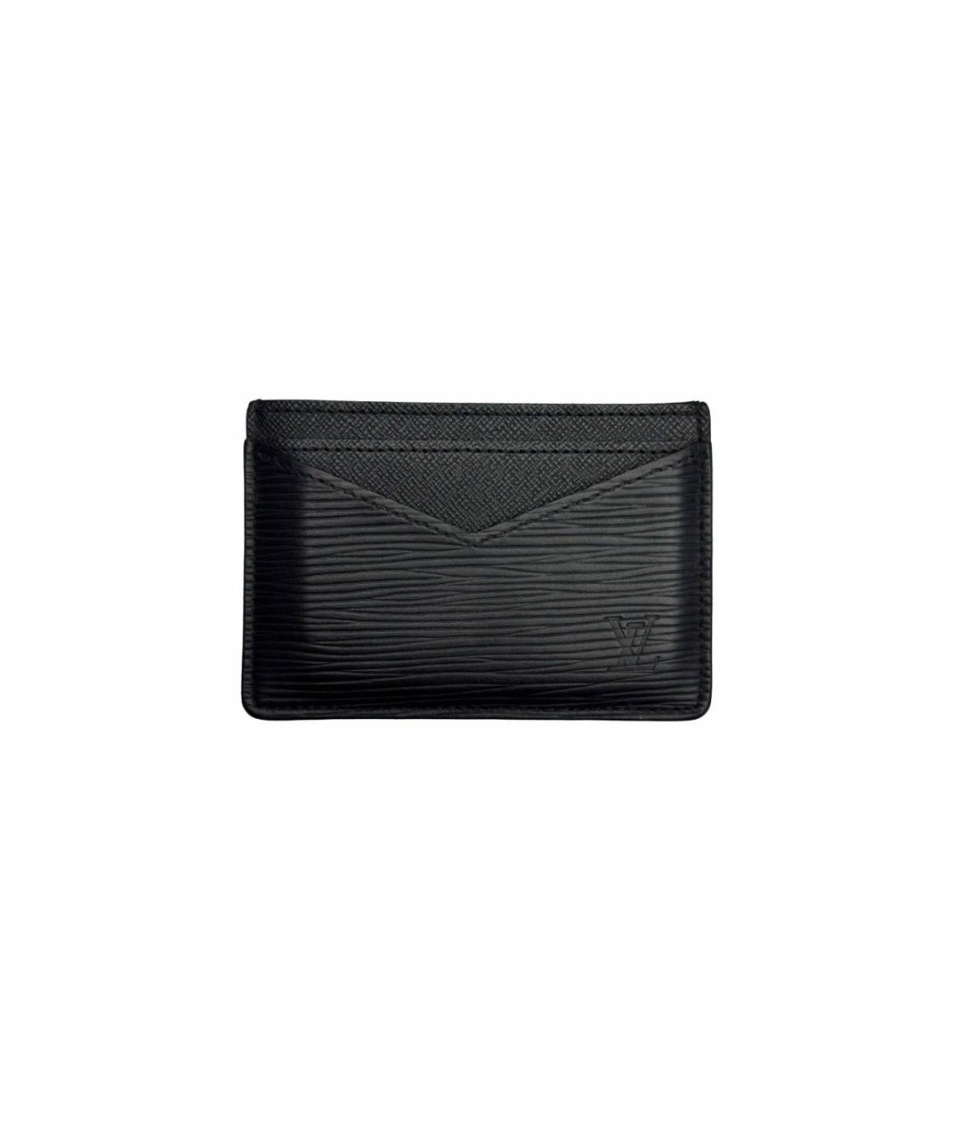 LOUIS VUITTON Черный кожаный кардхолдер, фото 4