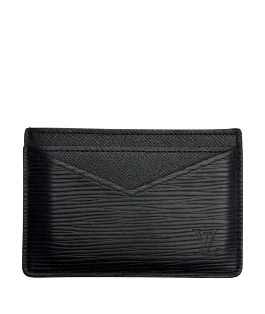 LOUIS VUITTON Черный кожаный кардхолдер, фото 1