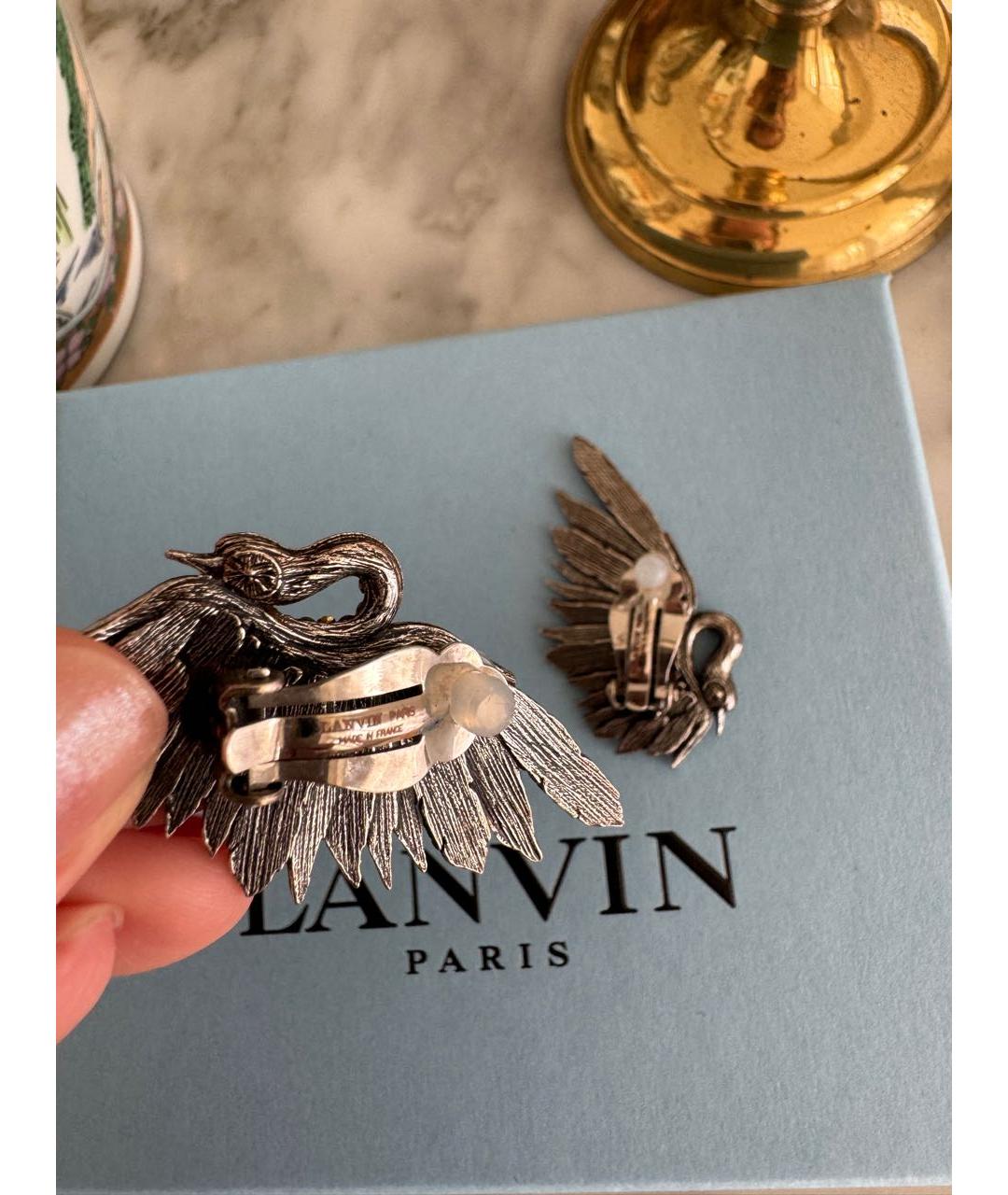 LANVIN Серая булавка / брошь, фото 4
