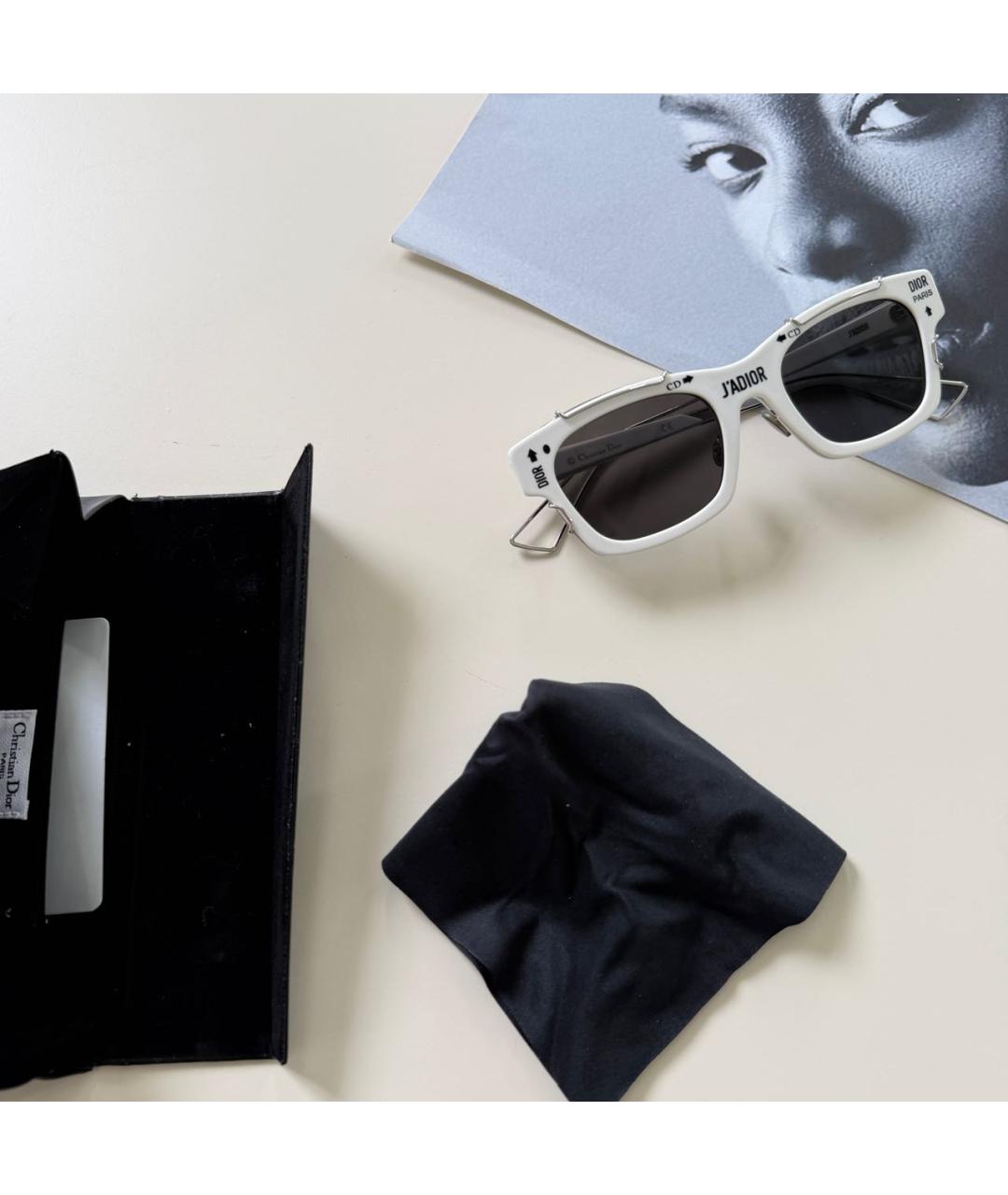 CHRISTIAN DIOR Белые пластиковые солнцезащитные очки, фото 6