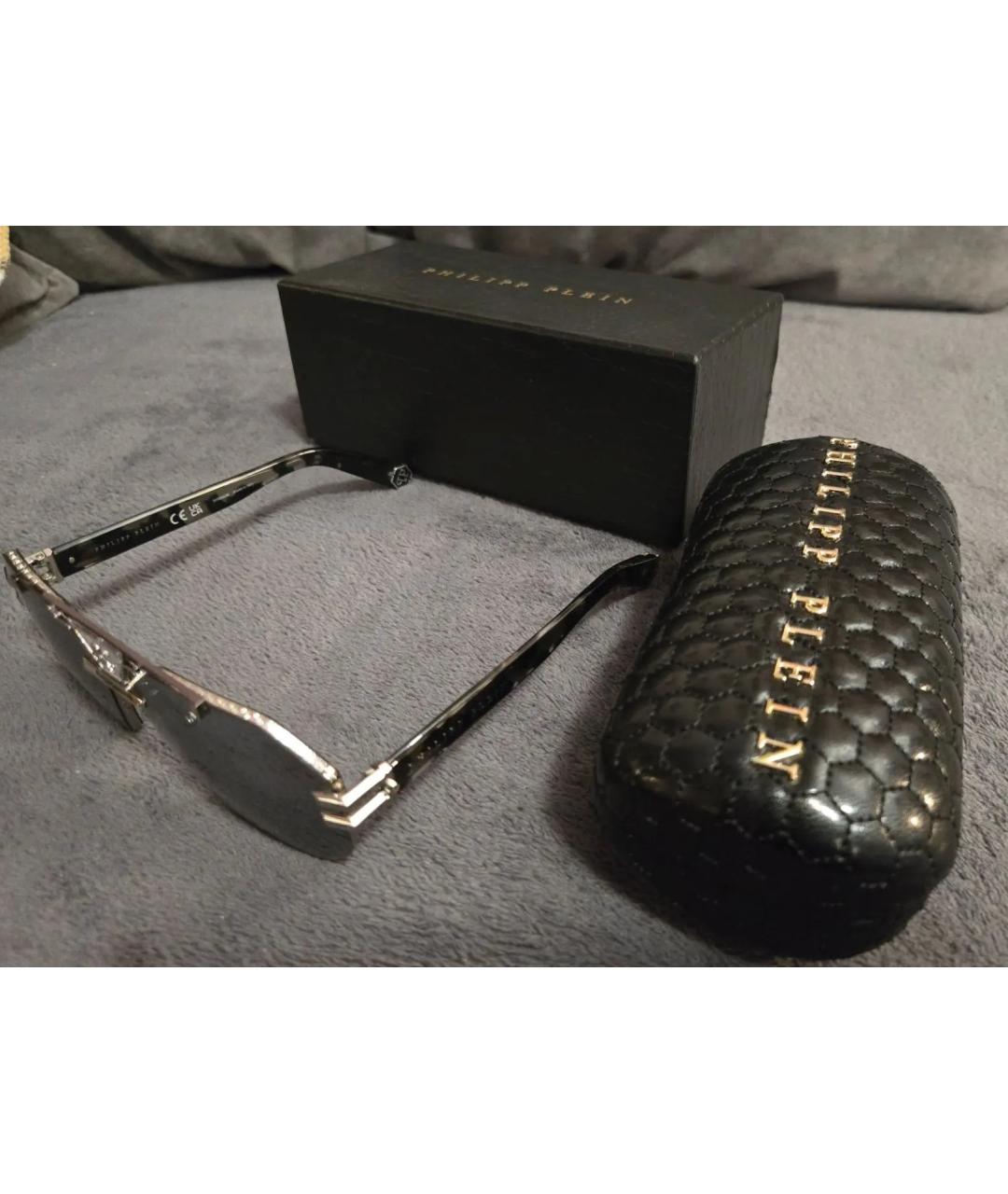 PHILIPP PLEIN Серебряные металлические солнцезащитные очки, фото 5