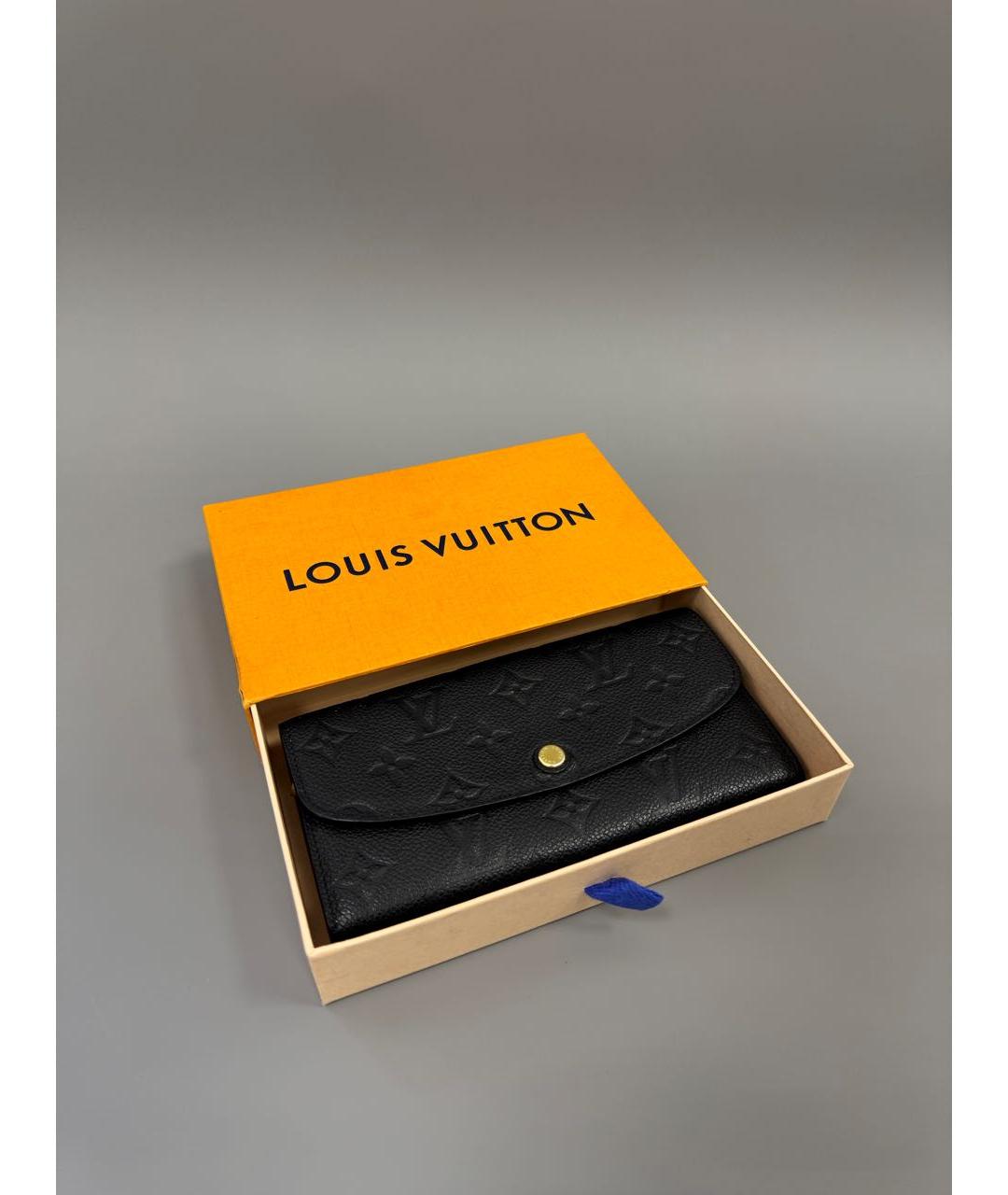 LOUIS VUITTON Черный кожаный кошелек, фото 5
